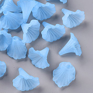 Transparent Acrylic Beads, Calla Lily, Frosted, Light Sky Blue, 40.5x33x35mm, Hole: 1.8mm(X-BSF796-C27)