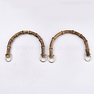 Bamboo Bag Handles, with Alloy Clasps, for Bag Straps Replacement Accessories, Golden, 109~112x150~155x14~15mm(FIND-T054-01G)