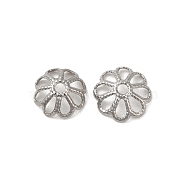 316 Stainless Steel Bead Caps, Multi-Petal, Flower, Stainless Steel Color, 8.5x2.5mm, Hole: 1.5mm(STAS-C080-02A-P)