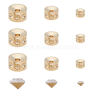 Unicraftale DIY Bead Making Kits, Including 304 Stainless Steel Beads Rhinestone Settings and Pointed Back Crystal Glass Rhinestone, Golden, Beads Settings: 4mm/6mm/8mm, Hole: 1~1.8mm, 12pcs/box(DIY-UN0002-26G)