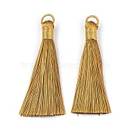 Polyester Tassel Big Pendant Decorations, Goldenrod, 83mm, Hole: 8x6.5mm(FIND-L005-11)