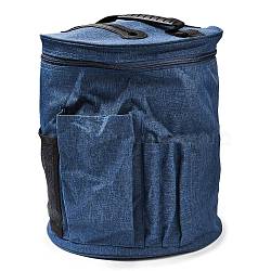 Oxford Cloth Drum Yarn Storage Bags, for Portable Knitting & Crochet Organizer, Steel Blue, 28x33cm(SENE-PW0017-07C)