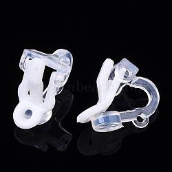 Plastic Clip-on Earring Findings, White, 14x9x13mm(FIND-Q001-02A)