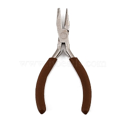 65# Steel Wire Looping Pliers, Stainless Steel Color, Coconut Brown, 14.5x7x1.2cm(ME-CBA3845-03)