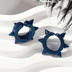 201 Stainless Steel Cuff Earring, Rivet Shape, Ion Plating(IP), Blue, 15x19x4mm(EJEW-C131-07BL)