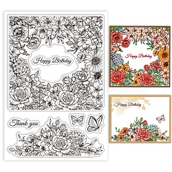 Custom PVC Plastic Clear Stamps, for DIY Scrapbooking, Photo Album Decorative, Cards Making, Flower, 160x110x3mm(DIY-WH0448-0489)