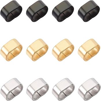 304 Stainless Steel Slide Charms, Rectangle, Mixed Color, 5x10x6mm, Hole: 8x4mm, 3colors, 20pcs/color, 60pcs/box