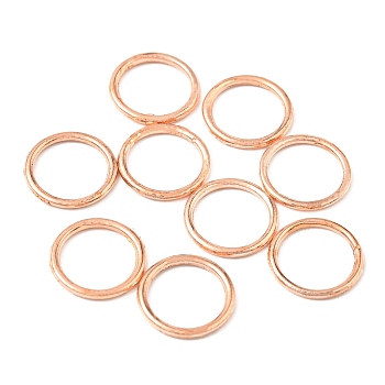 Alloy Jump Rings, Round Ring, Rose Gold, 6x1mm, 18 Gauge, Inner Diameter: 3.8mm
