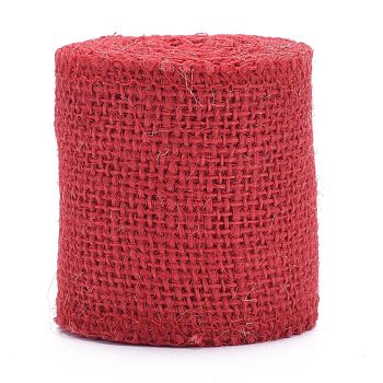 Lace Linen Rolls, Jute Ribbons For Craft Making, Dark Red, 60mm, 2m/roll