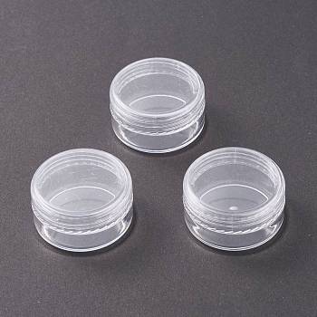 (Defective Closeout Sale: Scratched) Plastic Bead Containers, Column, Clear, 3.7x1.95cm, Inner Diameter: 3.2cm