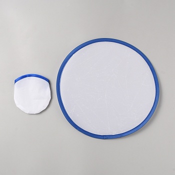 Nylon Foldable Flying Disc or Fan with Storage Bag Assortment, Blue, 250x2mm