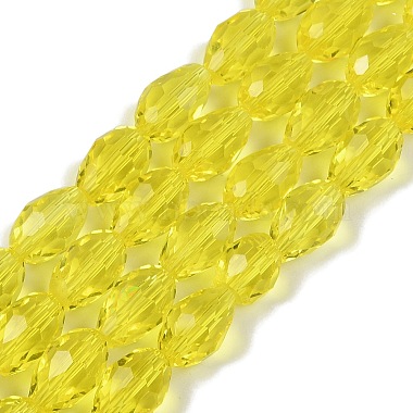 Yellow Teardrop Glass Beads