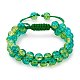 bracelet de perles tressées en verre rond étincelant(BJEW-SW00082-19)-1