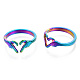 304 anneaux de manchette en forme de cœur en acier inoxydable(X-RJEW-N038-121M)-2