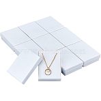Paper Boxes, Jewelry Gift Boxes, Rectangle, White, 7x9x2.8cm(CBOX-WH0003-18)