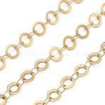 304 Stainless Steel Ring Link Chains, Soldered, with Spool, Ion Plating(IP), Golden, 6x1mm(CHS-G044-05G-07)
