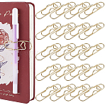 208Pcs Carbon Steel Pen Clips for Notebook Scrapbook, Heart Paper Clip Pen Holders, Golden, 69.5x20.5x9mm(FIND-SP0003-01G)