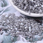 MIYUKI Half TILA Beads, Japanese Seed Beads, 2 Hole, (HTL526) Silver Gray Ceylon, 5x2.3x1.9mm, Hole: 0.8mm, about 250pcs/10g(X-SEED-J020-HTL0526)