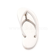 Non-Tarnish Ion Plating(IP) 304 Stainless Steel Pendants, Flip-flops, Stainless Steel Color, 23x9.5x6.5mm, Hole: 3mm(STAS-D179-12P)