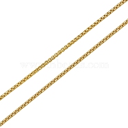 1M Brass Box Chains, Long-Lasting Plated, Soldered, Light Gold, 2x2x1mm(CHC-SZ0001-52A)