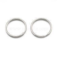 Original Color 304 Stainless Steel Split Key Ring Clasps for Keychain Making, Stainless Steel Color, 25x1.5mm(STAS-E083-21P)