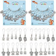 24Pcs Tibetan Style Alloy Tortoise Stitch Markers, for Sewing Knitting Craft, Antique Silver, 3.7~4.6cm(HJEW-NB0001-55)