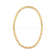 304 Stainless Steel Linking Rings, Textured, Oval, Real 18K Gold Plated, 31x20x1mm, Inner Diameter: 28.5x17mm(STAS-Z041-08G)