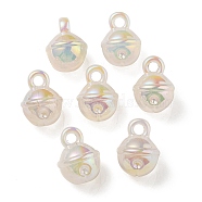 UV Plating Rainbow Iridescent Acrylic Pendants, Bell, White, 20.5x15.5mm, Hole: 3.5mm(OACR-P010-19E)