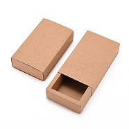 Kraft Paper Folding Box, Drawer Box, Rectangle, BurlyWood, 8.3x8.3x3.2cm(CON-WH0010-02A-A)