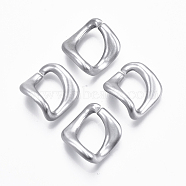 Spray Painted CCB Plastic Linking Rings, Quick Link Connectors, For Jewelry Curb Chains Making, Twist, Silver, 33x31x14mm, Inner Diameter: 14x22mm(CCB-R104-04B-03)