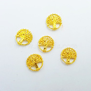 Alloy Cabochons, Nail Art Decoration Accessories for Women, Tree of Life, Golden, 11x2mm(MRMJ-WH0063-13G)