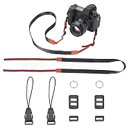 Polyester Camera Neck Straps, Camera Tether, with Plastic Finding, Black, 134.2x2x0.1cm(FIND-WH0129-36B)