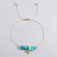 Bohemian Style Cross Synthetic Turquoisee Braided Beaded Bracelets for Women(XK2373-8)