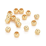 Eco-Friendly Brass Cat Eye Beads, Large Hole Beads, Long-Lasting Plated, Lead Free & Cadmium Free, Real 24K Gold Plated, 4x3.5mm, Hole: 2mm(KK-M225-25G-E)