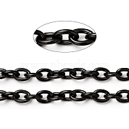 304 Stainless Steel Cable Chains, with Spool, Unweled, Electrophoresis Black, 8x6x1.5mm, about 32.8 Feet(10m)/roll(STAS-A048-06EB)