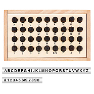 40Chromium Stamps, with Wood Box, Letter A~Z & Number 0~9, Beige, Box: 20.9x12.2x7.5cm, Stamp: 62x10x10mm(AJEW-WH0326-98)