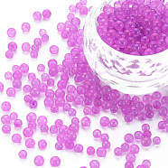 DIY Nail Art Decoration Mini Glass Beads, Tiny Caviar Nail Beads, AB Color Plated, Round, Dark Orchid, 3.5mm, about 450g/bag(MRMJ-N028-001B-A03)