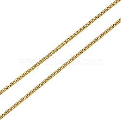 1M Brass Box Chains, Long-Lasting Plated, Soldered, Light Gold, 2x2x1mm(CHC-SZ0001-52A)