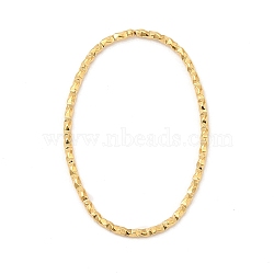 304 Stainless Steel Linking Rings, Textured, Oval, Real 18K Gold Plated, 31x20x1mm, Inner Diameter: 28.5x17mm(STAS-Z041-08G)