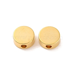 Brass Beads, Lead Free & Cadmium Free, Flat Round, Real 24K Gold Plated, 6x2.7mm, Hole: 1.4mm(KK-U024-15G)