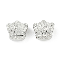 CCB Plastic European Beads, Large Hole Beads, Crown, Platinum, 10x11x6.5mm, Hole: 4.5~4.5mm(CCB-D278-21P)