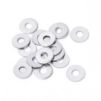 304 Stainless Steel Shim, Flat Round, Stainless Steel Color, 12x1mm, Hole: 4mm