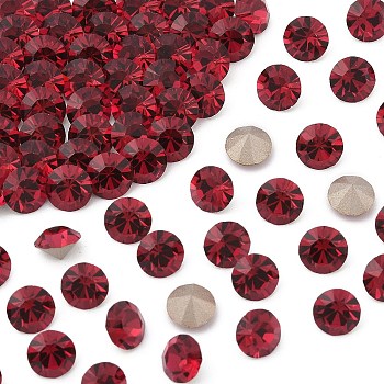 Preciosa&reg MAXIMA Crystal Round Stones, Czech Crystal, Dura Foiling, Round(431 11 615 Chaton), 90110 Ruby, SS39(8.15~8.4mm)