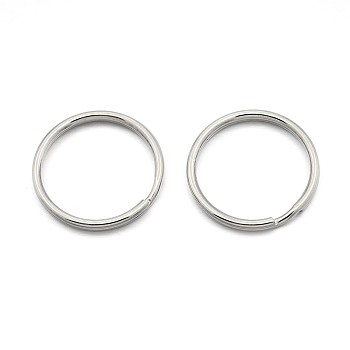 Original Color 304 Stainless Steel Split Key Ring Clasps for Keychain Making, Stainless Steel Color, 25x1.5mm