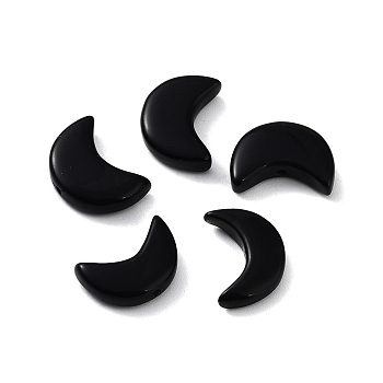 Natural Obsidian Beads, Half Moon, 16x11~12x4~4.5mm, Hole: 1~1.2mm