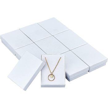 Paper Boxes, Jewelry Gift Boxes, Rectangle, White, 7x9x2.8cm
