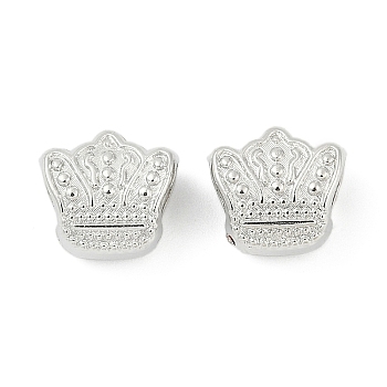 CCB Plastic European Beads, Large Hole Beads, Crown, Platinum, 10x11x6.5mm, Hole: 4.5~4.5mm
