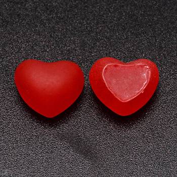 Transparent Resin Cabochons, Imitation Jell, Heart, Red, 15.5x19x12mm