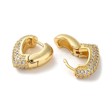 Boucles d'oreilles créoles en laiton pavé de zircone cubique pour femmes(EJEW-M258-05G)-2