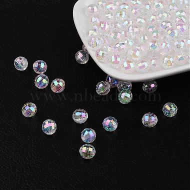 Faceted Eco-Friendly Transparent Acrylic Round Beads(TACR-K001-8mm-22)-2